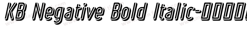 KB Negative Bold Italic字体转换
